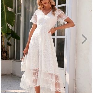 White short sleeve midi dress - JJ’s House